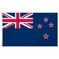 Blue flag of New Zealand with Union Jack and four red stars outlined in white