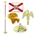 Super Tough Indoor Flagpole Kit with Nylon 3' x 5' Florida Flag