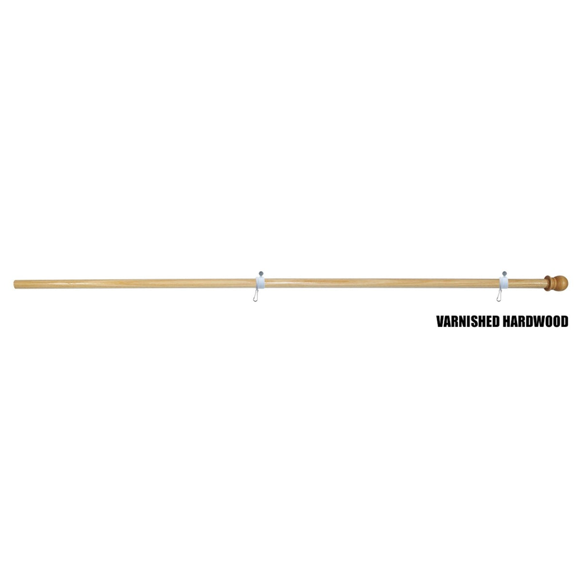 Varnished hardwood flagpole