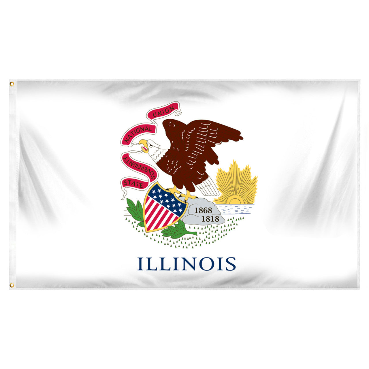 Illinois 4ft x 6ft Spun Heavy Duty Polyester Flag