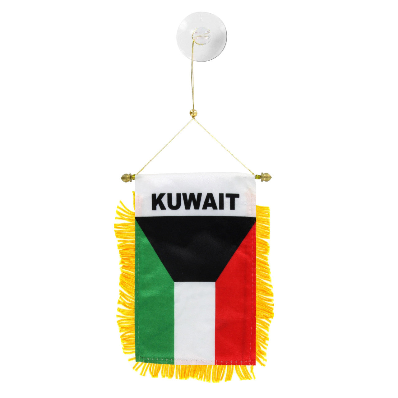 Kuwait flag hanging with white background