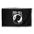 Indoor POW MIA Flag 3ft x 5ft Nylon - Single-Sided - Silver Fringe