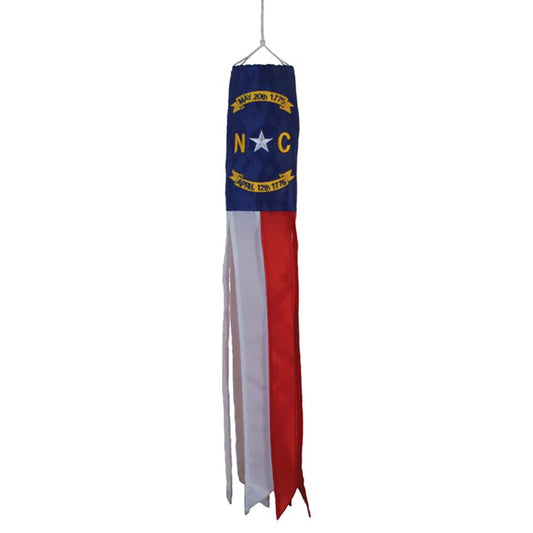 Windsock with North Carolina state design on a white background