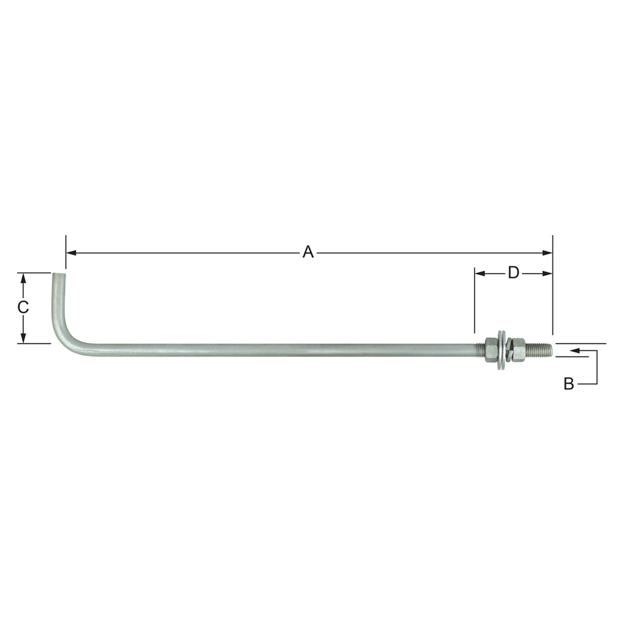 Silver Shoe Base Anchor Bolt 0.75" x 24"
