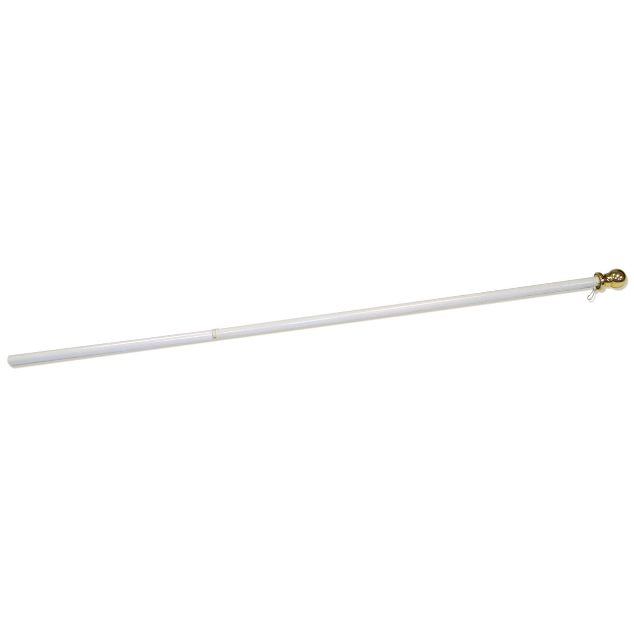 Super Tough 7ft Aluminum Two Piece Residential Flagpole - Includes Clips & Topper, White Finish