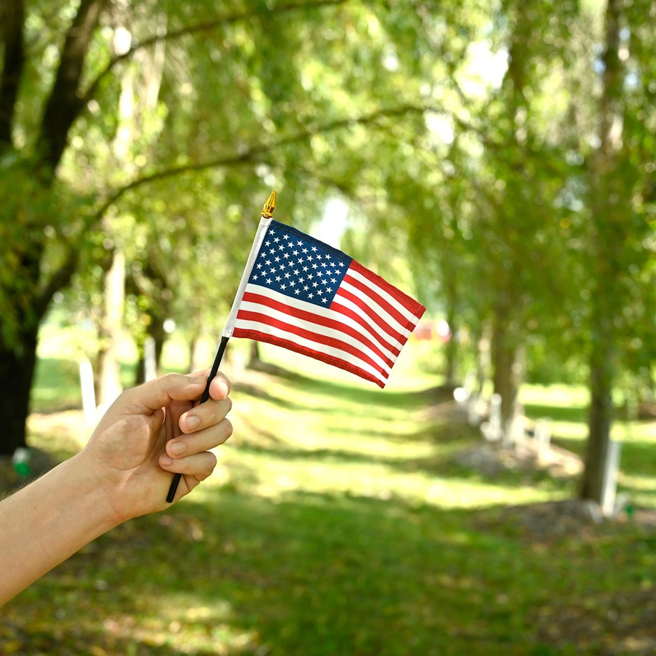 Super Tough 4"x6" High Quality Polyester US Stick Flag with Spear Tip