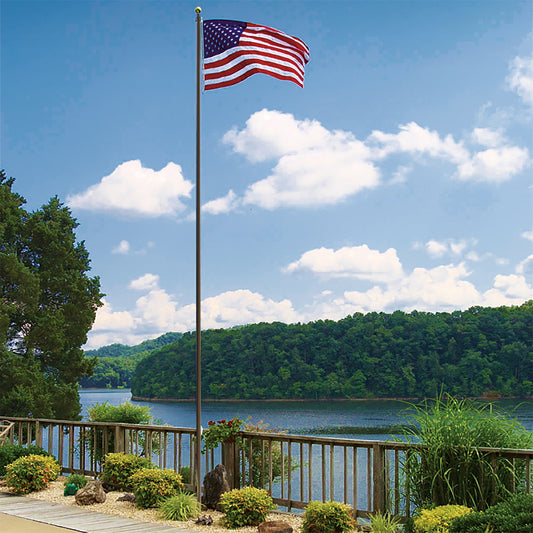 Super Tough 25ft 4 Sections 0.125 Wall Thickness Heavy Duty Residential Flagpole - Bronze