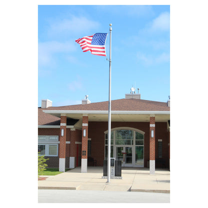 ECH50IH Hurricane Internal Halyard Series with M-Winch 50ft 3 Sections Commercial Flagpole - .312in Wall Thickness - 10in Butt Diameter