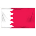 Flag of Bahrain with white intersecting red forming triangular shaped connecting points