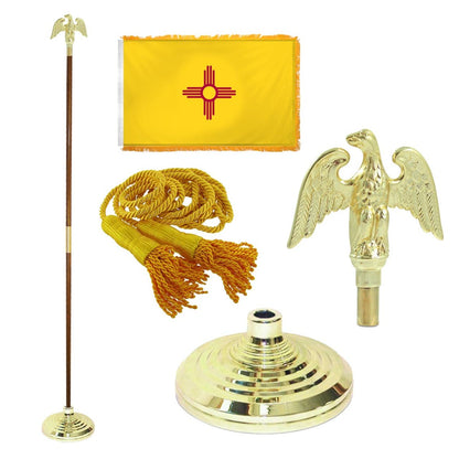 Super Tough Indoor Flagpole Kit with Nylon 4' x 6' New Mexico Flag