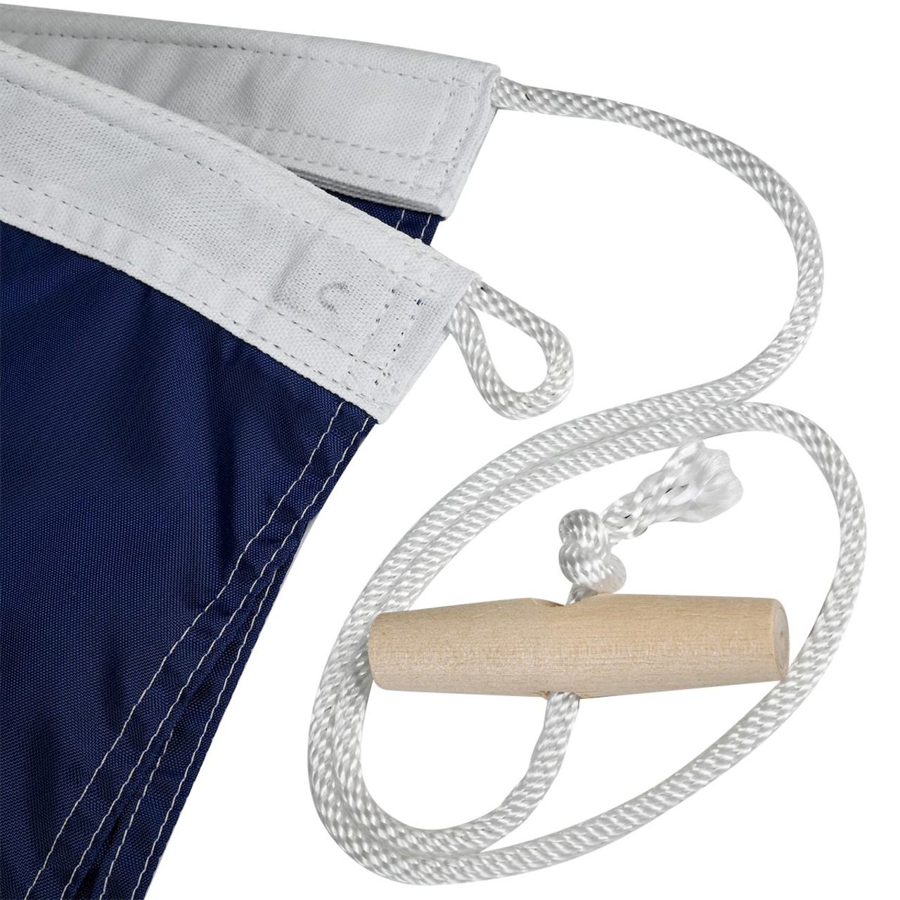 Close up of rope from a flag with a toggle