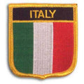 Italian flag patch with 'ITALY' text on a white background