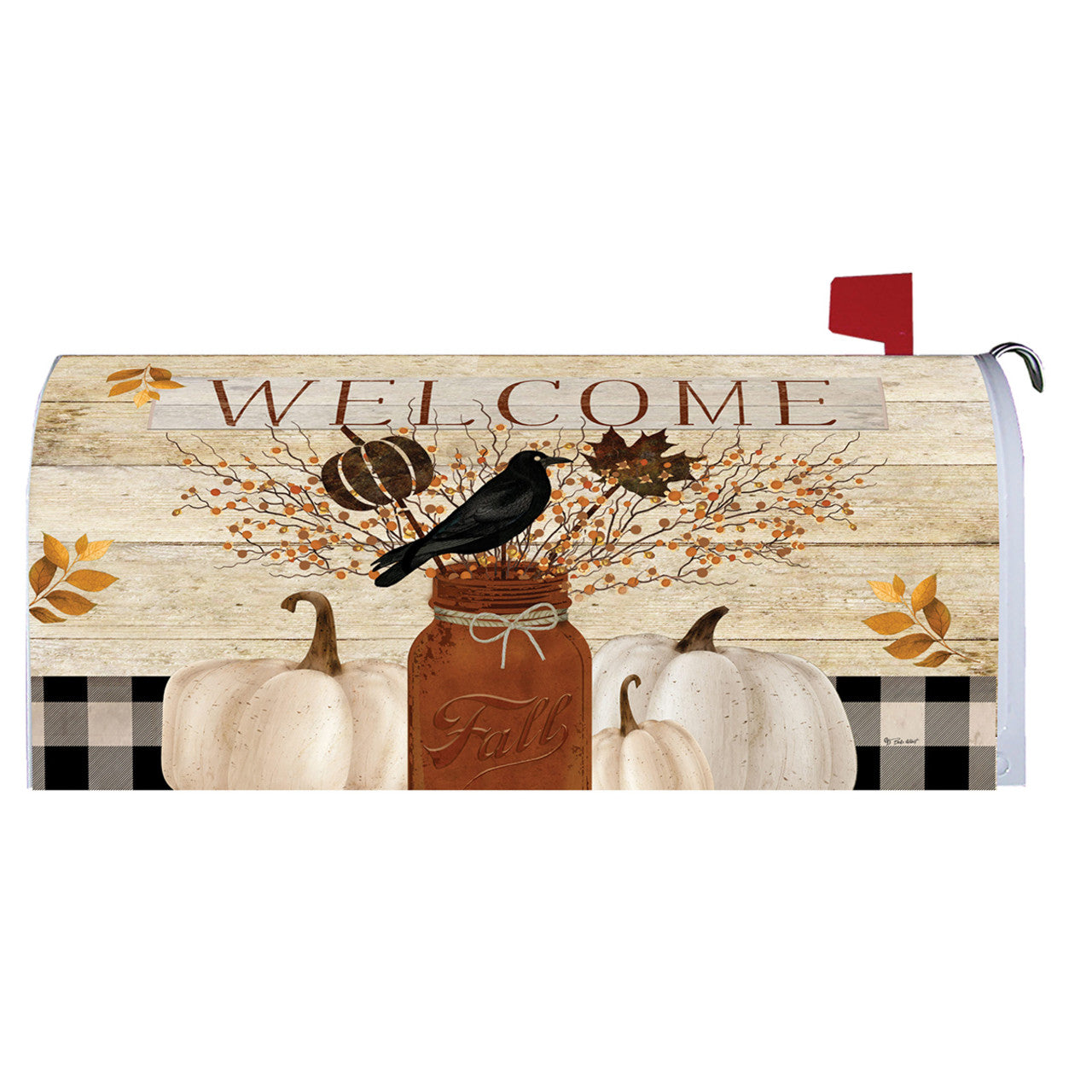Mason Jar Crow Mailbox Cover - 17.75" x 20"