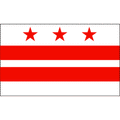 White Washington D.C. flag with red stars and red stripes