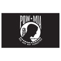 POW MIA flag with silhouette of a prison tower and chain, featuring text 'You Are Not Forgotten' on a black background.