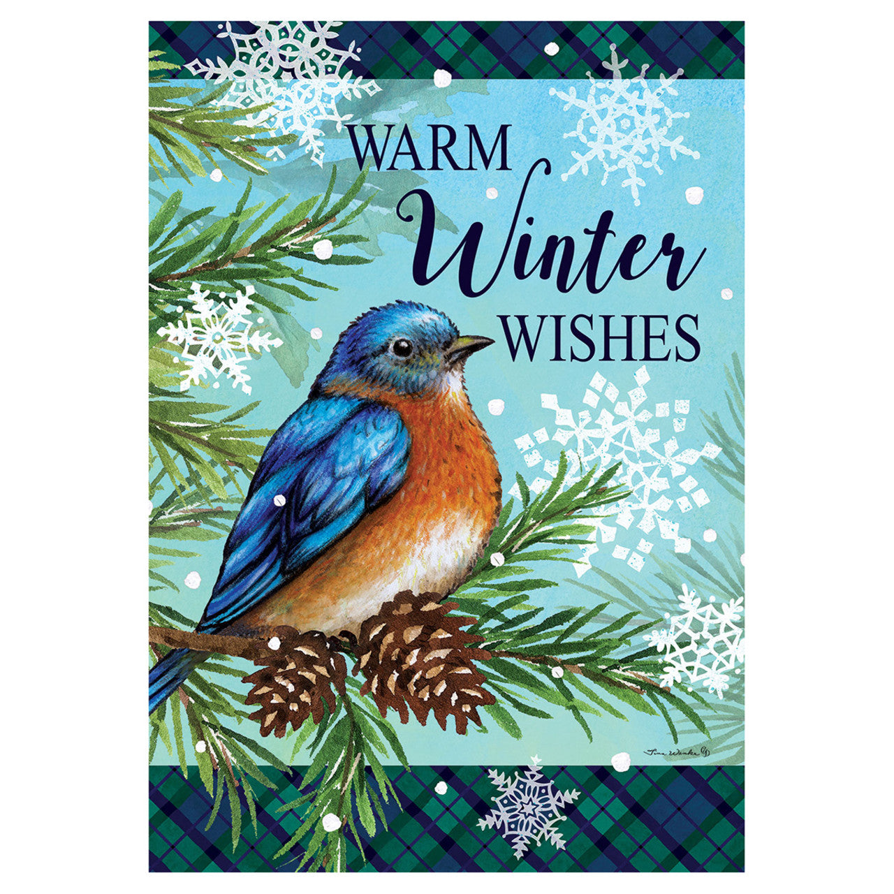 Winter Bluebird Banner Flag - 28in x 40in