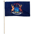 State of Michigan flag with a coat of arms on a blue background