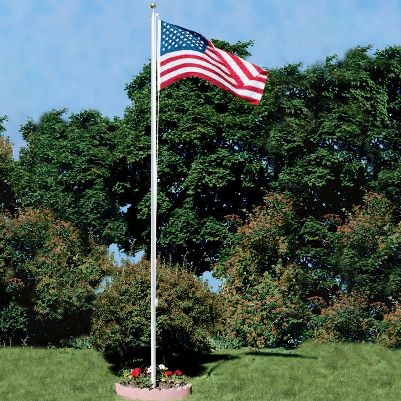 Super Tough 25ft Aluminum Sectional Residential Flagpole - Bronze Finish