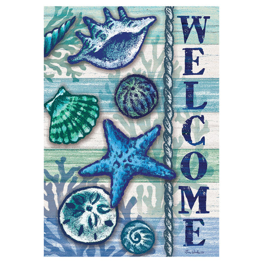Summer Banner Flag - Welcome Shells - 28in x 40in