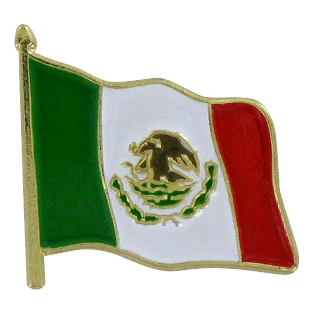 Waving Mexico Flag Lapel Pin - 3/4" x 3/4"