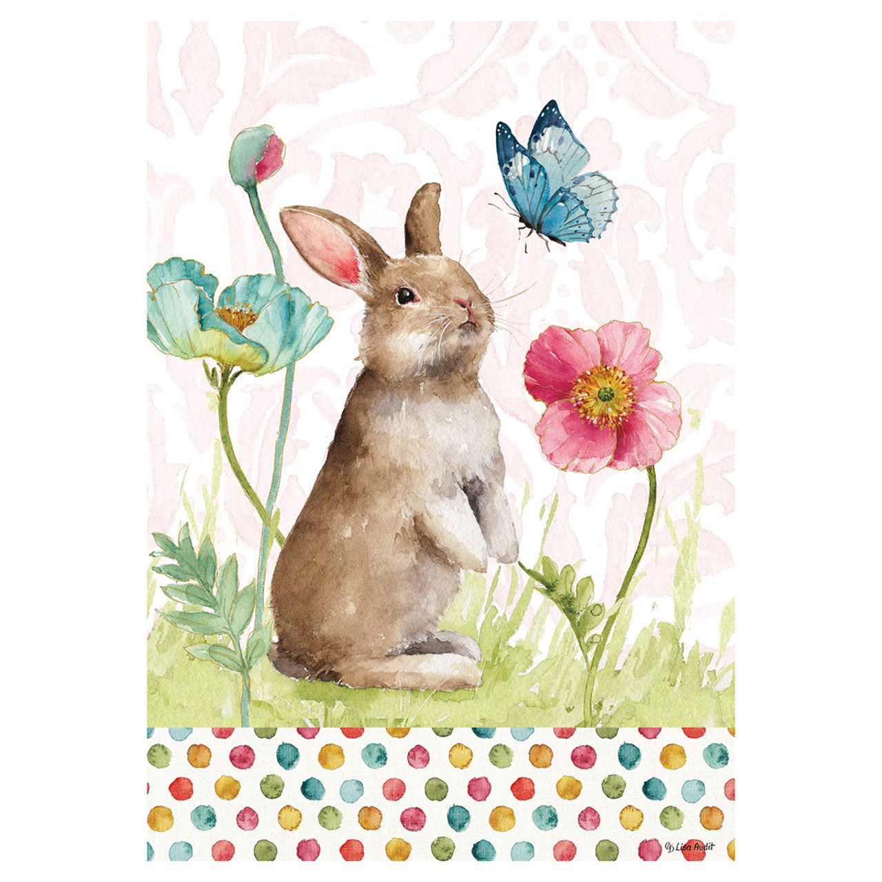 Easter Banner Flag - Bunny and Flowers - 28in x 40in