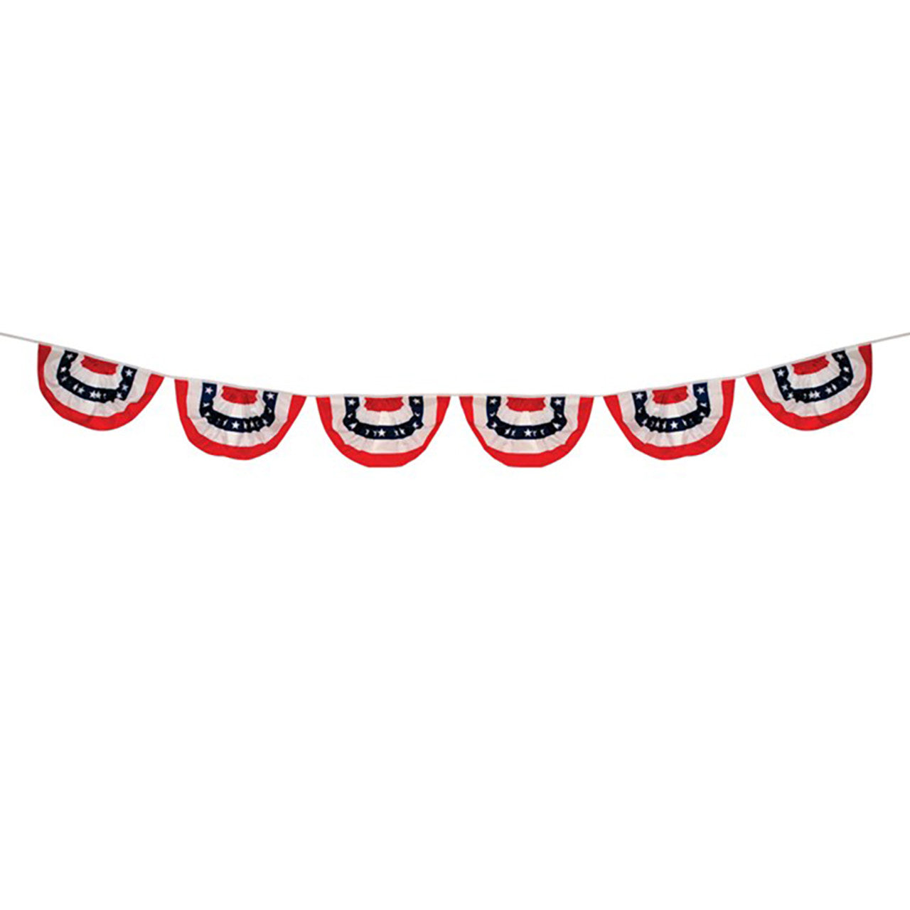 6 Panel Patriotic Pleated Fan Bunting String - 9"