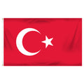 Country of Turkey fed flag with a white crescent moon and star on a white background