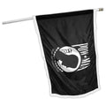 Indoor POW MIA Flag 3ft x 5ft Nylon - Single Sided - White Fringe