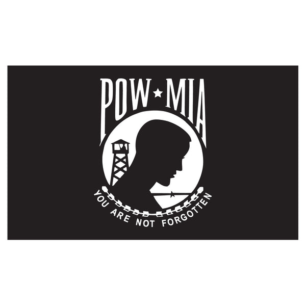 POW MIA Black Flag – 2x3 Feet 100D Polyester "You Are Not Forgotten" Veteran Tribute