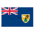 Turks and Caicos flag with Union Jack and coat of arms on a blue background