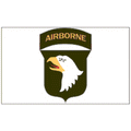 Airborn flag graphic with eagle and badge