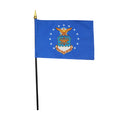 Blue flag with a central emblem featuring an eagle and stars on a white background
