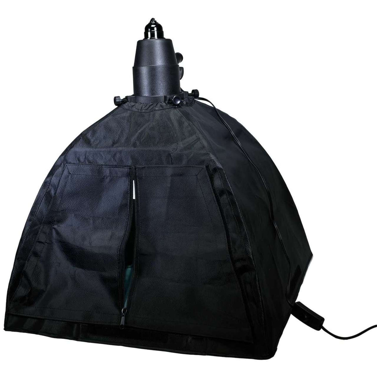 Black soft box kit on a white background
