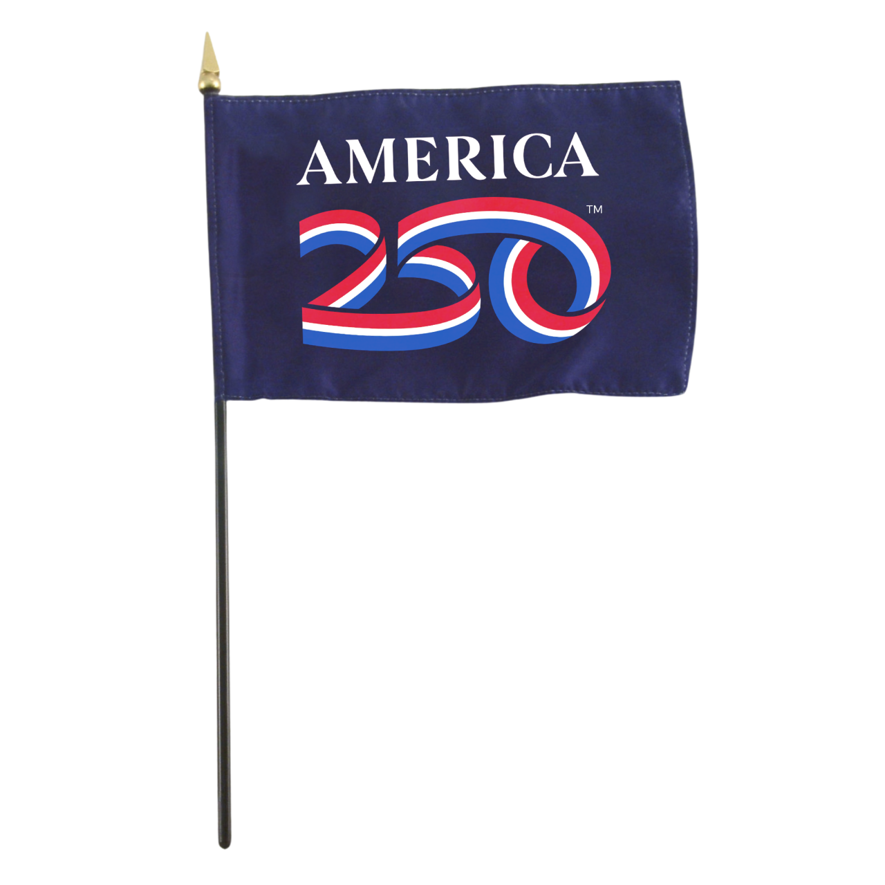 USA 250th Anniversary 4" x 6" Nyl-Glo Stick Flag - Minimum 12