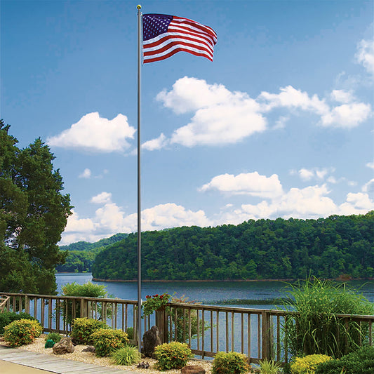 Super Tough 25ft 4 Sections Heavy Duty Residential Flagpole - Black