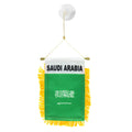 Small flag of Saudi Arabia with yellow fringe on a white background
