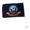 United States Navy car flag with emblem on a white background
