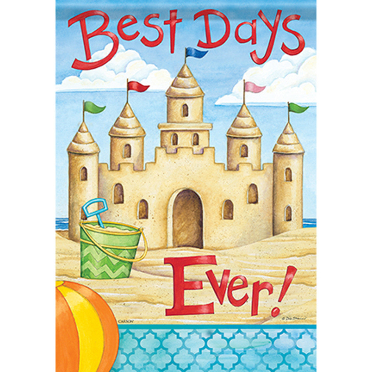 Carson Summer Garden Flag - Sandcastle Days - 12.5in x 18in