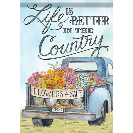 Carson Summer Garden Flag - Life is Better in the Country