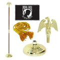 Super Tough Indoor Flagpole Kit with Nylon 3' x 5' POW/MIA Flag