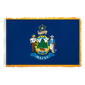 Maine 4X6ft Nylon Flag with Indoor Pole Hem and Fringe