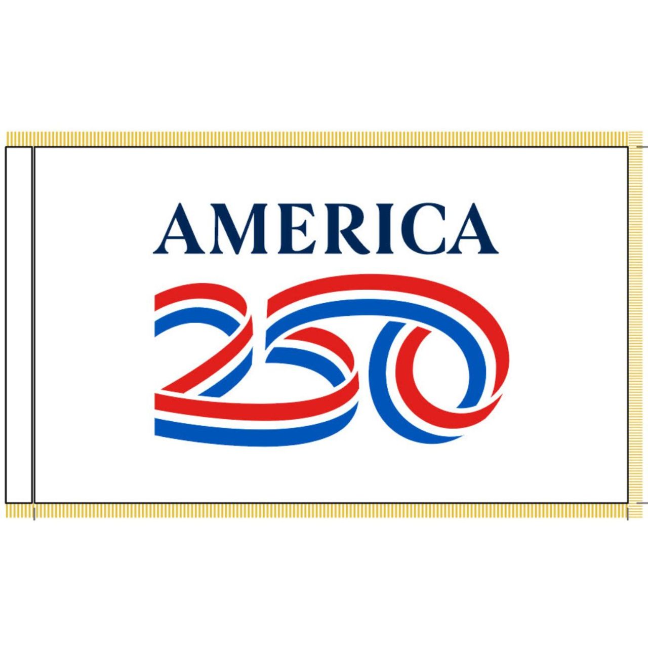 USA 250th Anniversary 3ft x 5ft Colonial Nyl-Glo Indoor Flag (White Background)