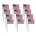 US Stick Flag 8x12in, Black Stick, Spear Tip - 12 Pack