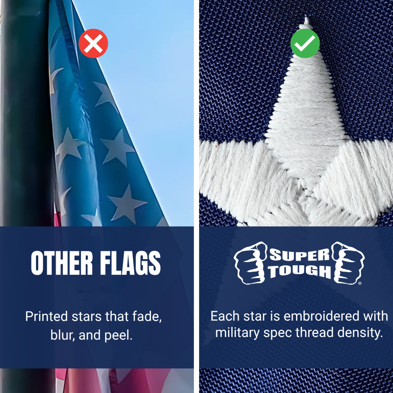 Super Tough 25ft x 40ft Nylon American Flag