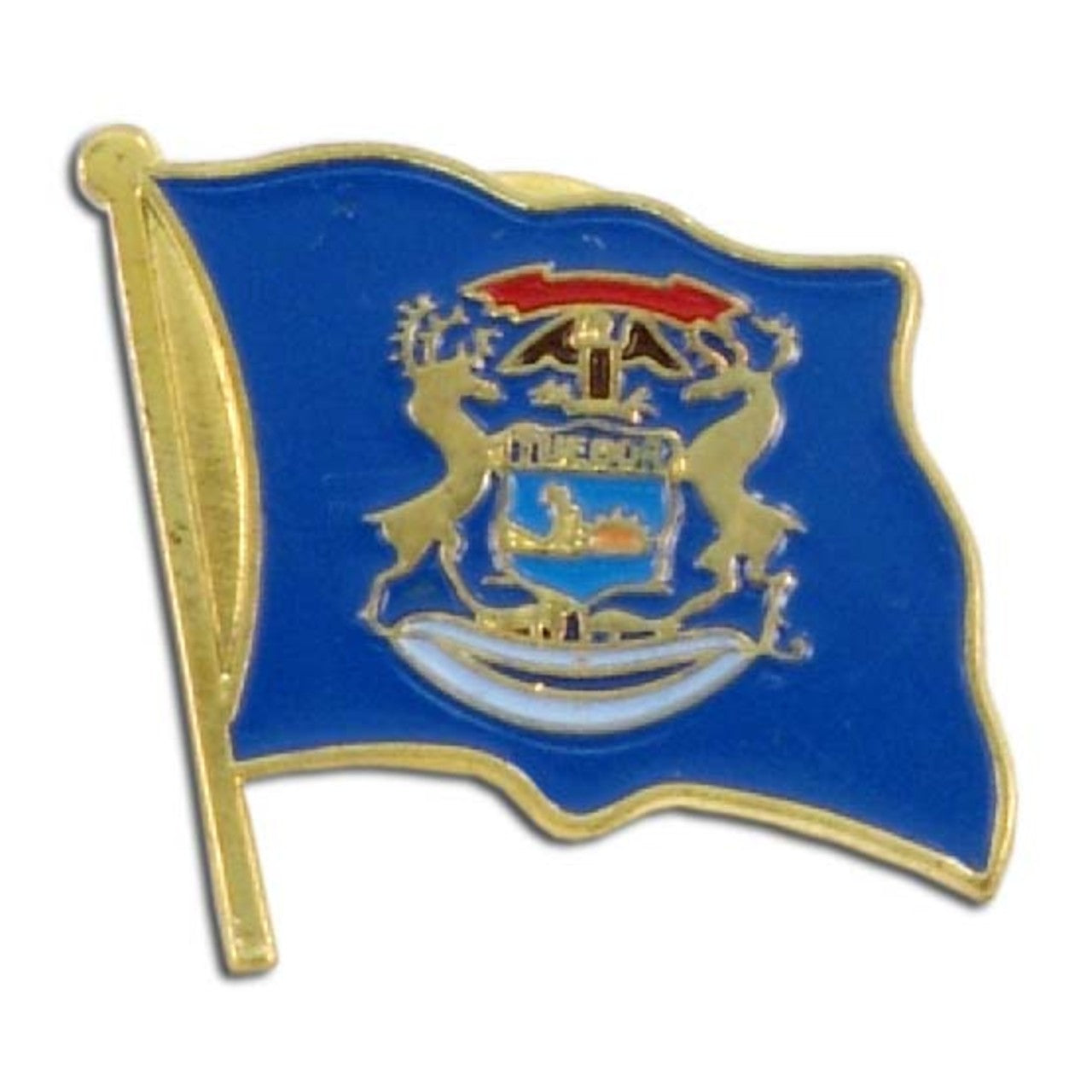 Michigan Flag Lapel Pin - 3/4" x 1/2"