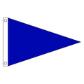 Nylon blue pennant flag on a white background