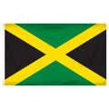Flag of Jamaica with green and black and features two diagonal yellow stripes