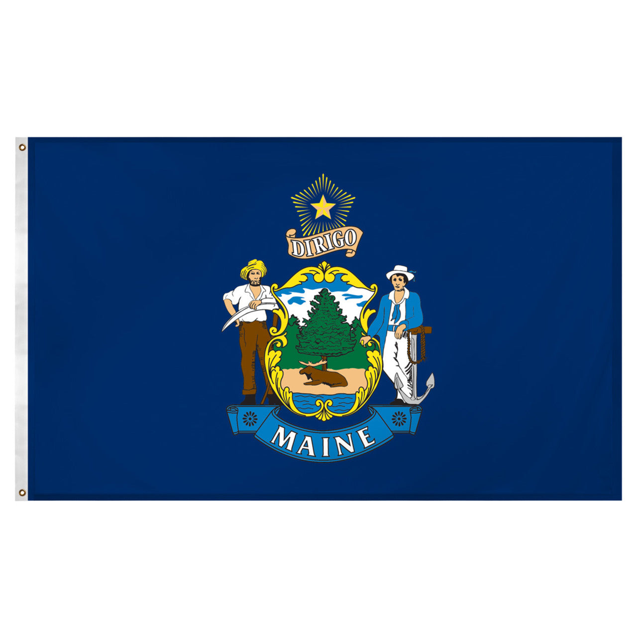 Maine flag 3 x 5 feet Super Knit polyester