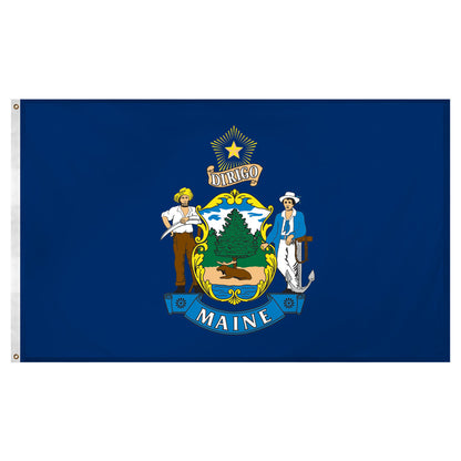 Maine flag 3 x 5 feet Super Knit polyester