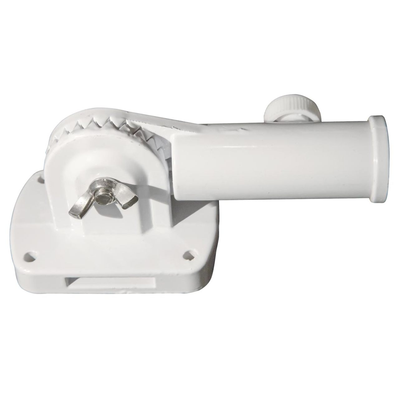 Valley Forge Outdoor White Aluminum 6' 2-Piece Spinning Pole Kit w/ Sewn Nylon 3' x 5' American Flag and 1" White Adjustable Cast Aluminum Bracket